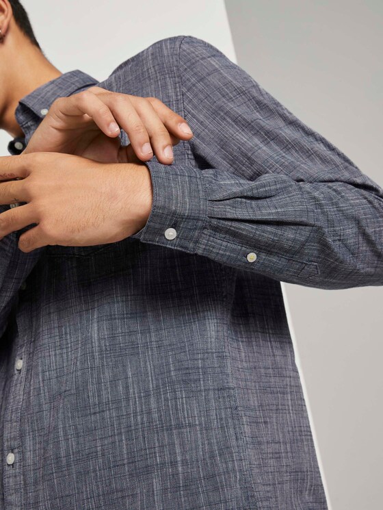 Feines Slim Fit Hemd - Männer - Black Iris Blue Feines Slim Fit Hemd - Männer - Black Iris Blue - 9 - TOM TAILOR Denim