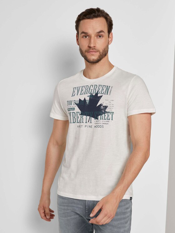 Print T-Shirt - Männer - Light Marsmallow Print T-Shirt - Männer - Light Marsmallow - 1 - TOM TAILOR