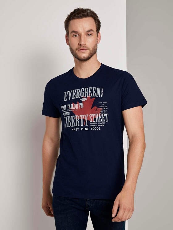 Print T-Shirt - Männer - Sky Captain Blue Print T-Shirt - Männer - Sky Captain Blue - 1 - TOM TAILOR