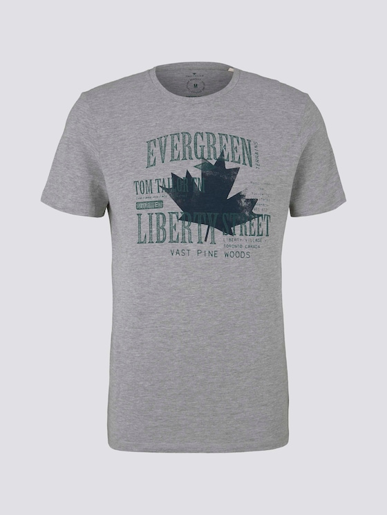 Print T-Shirt - Männer - Middle Grey Melange Print T-Shirt - Männer - Middle Grey Melange - 7 - TOM TAILOR