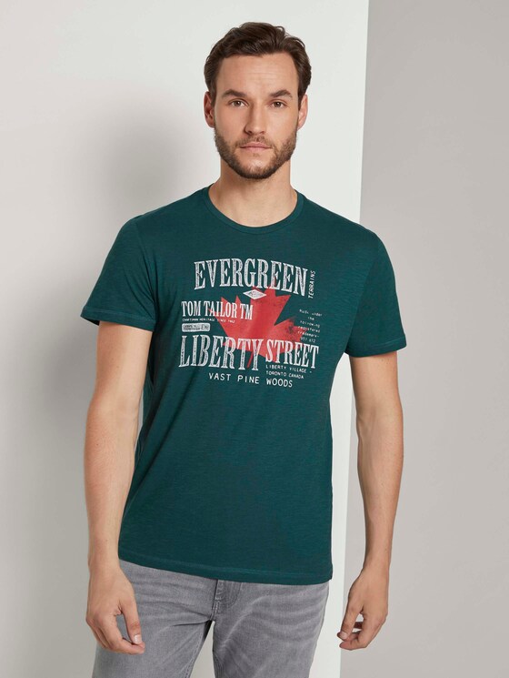 Print T-Shirt - Männer - Stroke Green Print T-Shirt - Männer - Stroke Green - 1 - TOM TAILOR