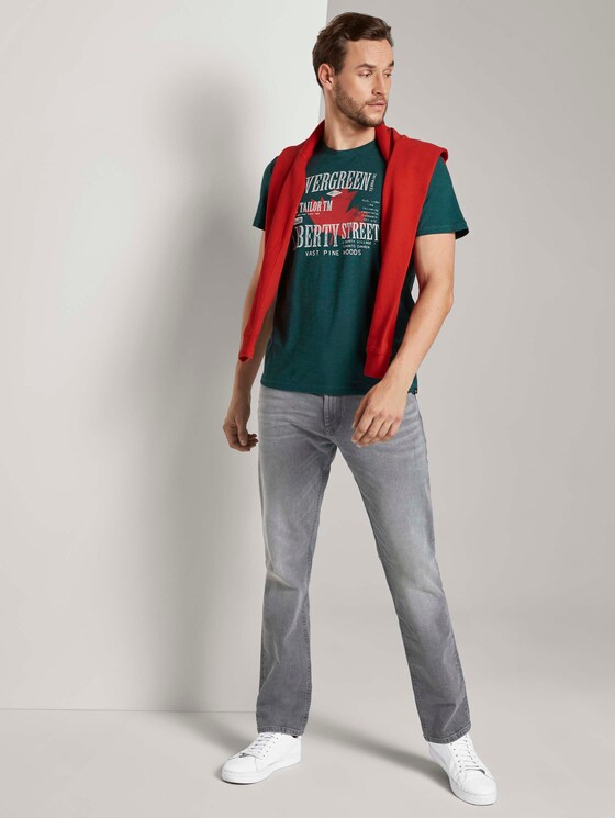 Print T-Shirt - Männer - Stroke Green Print T-Shirt - Männer - Stroke Green - 3 - TOM TAILOR