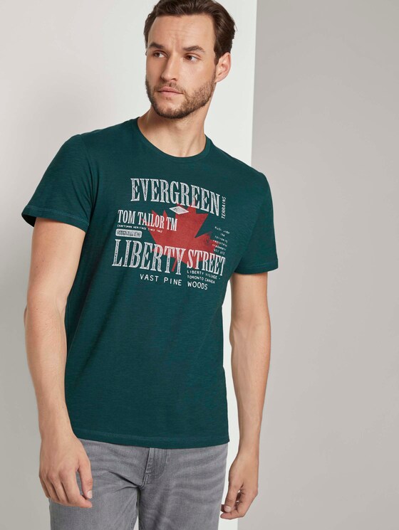 Print T-Shirt - Männer - Stroke Green Print T-Shirt - Männer - Stroke Green - 5 - TOM TAILOR