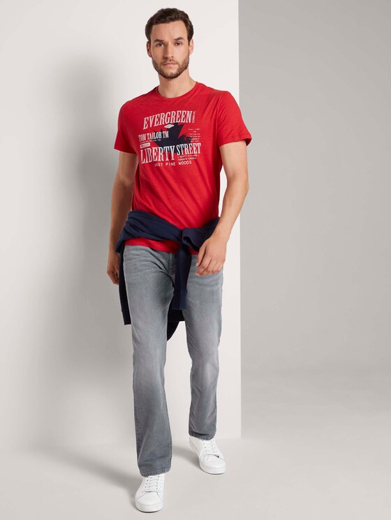 Print T-Shirt - Männer - blood orange Print T-Shirt - Männer - blood orange - 3 - TOM TAILOR