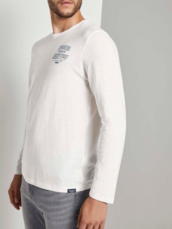 Langarmshirt mit Brustprint - Männer - Light Marsmallow Langarmshirt mit Brustprint - Männer - Light Marsmallow - 10 - TOM TAILOR
