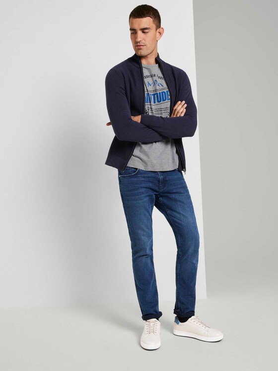 Langarmshirt mit Print - Männer - Middle Grey Melange Langarmshirt mit Print - Männer - Middle Grey Melange - 3 - TOM TAILOR