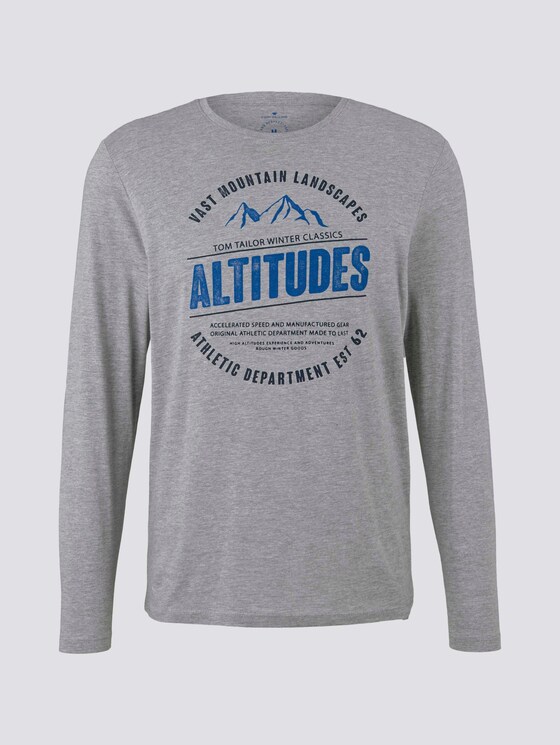 Langarmshirt mit Print - Männer - Middle Grey Melange Langarmshirt mit Print - Männer - Middle Grey Melange - 7 - TOM TAILOR