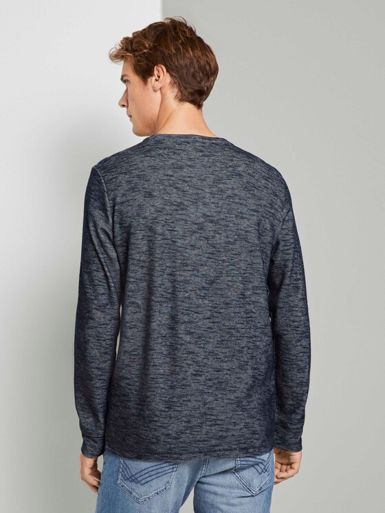 Meliertes Langarmshirt - Männer - Sky Captain Blue Meliertes Langarmshirt - Männer - Sky Captain Blue - 2 - TOM TAILOR