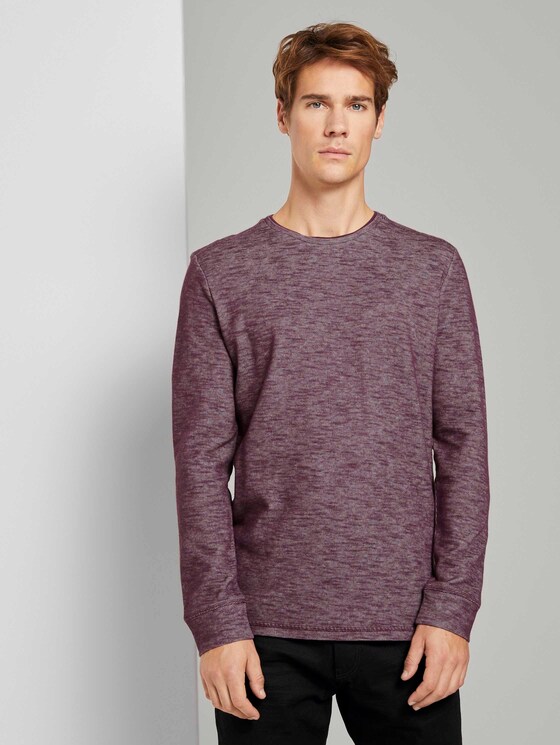 Meliertes Langarmshirt - Männer - Dusty Wildberry Red Meliertes Langarmshirt - Männer - Dusty Wildberry Red - 1 - TOM TAILOR