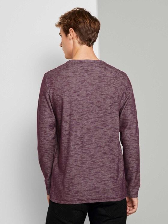 Meliertes Langarmshirt - Männer - Dusty Wildberry Red Meliertes Langarmshirt - Männer - Dusty Wildberry Red - 2 - TOM TAILOR