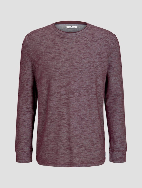 Meliertes Langarmshirt - Männer - Dusty Wildberry Red Meliertes Langarmshirt - Männer - Dusty Wildberry Red - 7 - TOM TAILOR