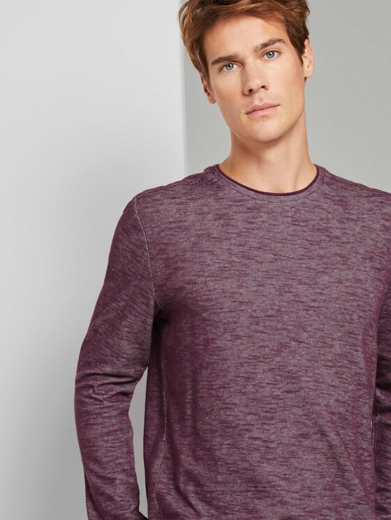 Meliertes Langarmshirt - Männer - Dusty Wildberry Red Meliertes Langarmshirt - Männer - Dusty Wildberry Red - 9 - TOM TAILOR