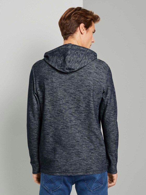 Meliertes Langarmshirt mit Kapuze - Männer - Sky Captain Blue Meliertes Langarmshirt mit Kapuze - Männer - Sky Captain Blue - 2 - TOM TAILOR