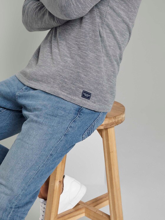 Meliertes Langarmshirt mit Kapuze - Männer - Middle Grey Melange Meliertes Langarmshirt mit Kapuze - Männer - Middle Grey Melange - 10 - TOM TAILOR