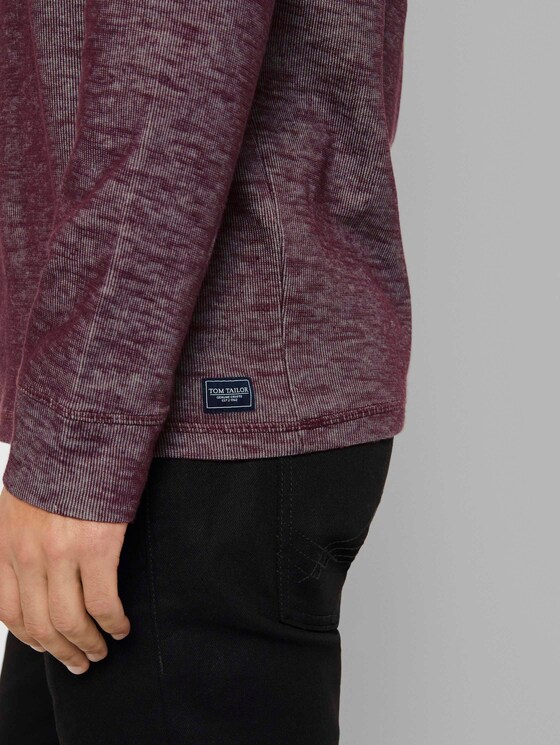 Meliertes Langarmshirt mit Kapuze - Männer - Dusty Wildberry Red Meliertes Langarmshirt mit Kapuze - Männer - Dusty Wildberry Red - 10 - TOM TAILOR