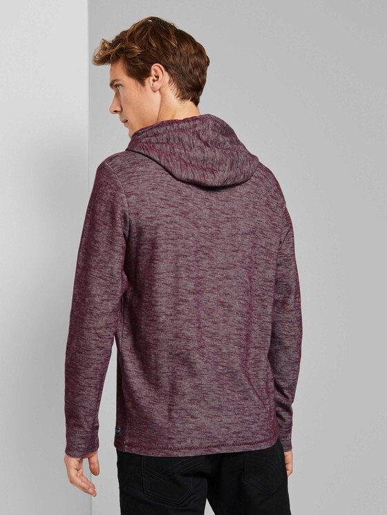 Meliertes Langarmshirt mit Kapuze - Männer - Dusty Wildberry Red Meliertes Langarmshirt mit Kapuze - Männer - Dusty Wildberry Red - 2 - TOM TAILOR