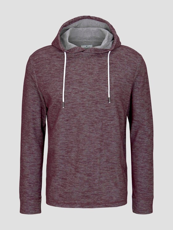 Meliertes Langarmshirt mit Kapuze - Männer - Dusty Wildberry Red Meliertes Langarmshirt mit Kapuze - Männer - Dusty Wildberry Red - 7 - TOM TAILOR