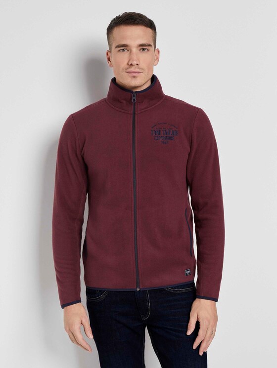 Fleecejacke mit Stehkragen - Männer - Dusty Wildberry Red Fleecejacke mit Stehkragen - Männer - Dusty Wildberry Red - 1 - TOM TAILOR