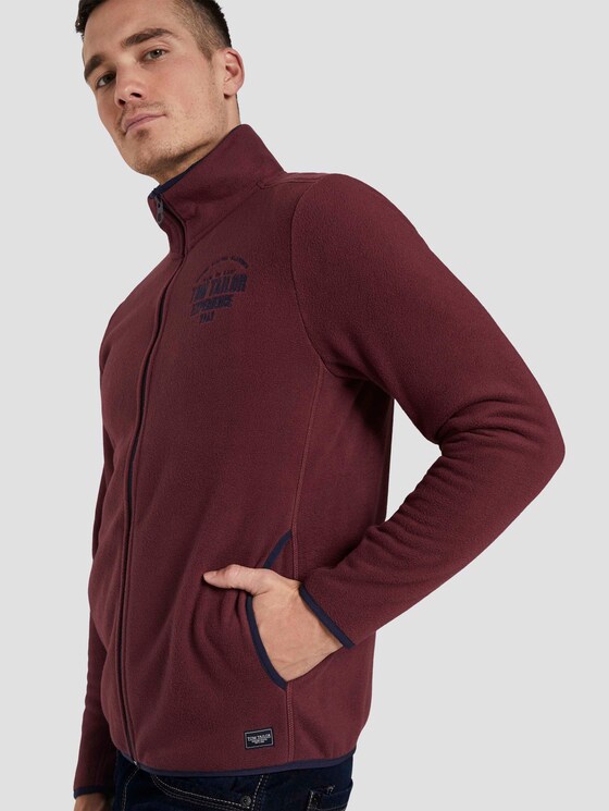 Fleecejacke mit Stehkragen - Männer - Dusty Wildberry Red Fleecejacke mit Stehkragen - Männer - Dusty Wildberry Red - 9 - TOM TAILOR