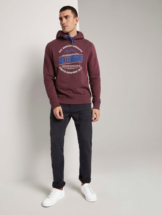 Hoodie mit Print - Männer - Dusty Wildberry Red Hoodie mit Print - Männer - Dusty Wildberry Red - 3 - TOM TAILOR