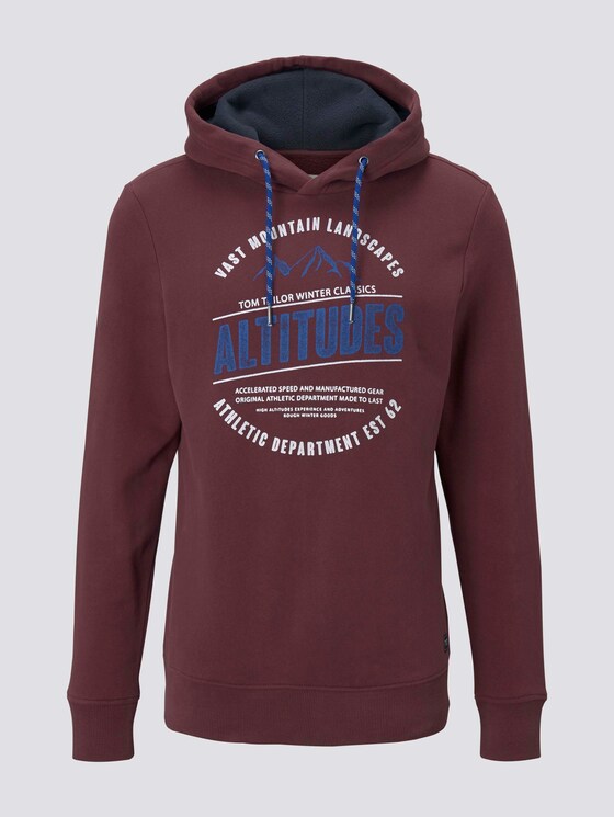 Hoodie mit Print - Männer - Dusty Wildberry Red Hoodie mit Print - Männer - Dusty Wildberry Red - 7 - TOM TAILOR
