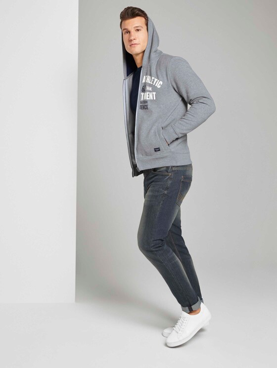 Sweatjacke mit Print - Männer - Middle Grey Melange Sweatjacke mit Print - Männer - Middle Grey Melange - 3 - TOM TAILOR