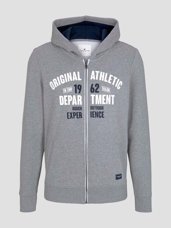 Sweatjacke mit Print - Männer - Middle Grey Melange Sweatjacke mit Print - Männer - Middle Grey Melange - 7 - TOM TAILOR