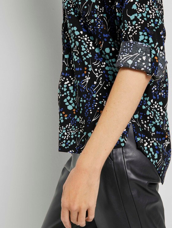 Gemusterte Henley Bluse - Frauen - black floral design Gemusterte Henley Bluse - Frauen - black floral design - 10 - TOM TAILOR