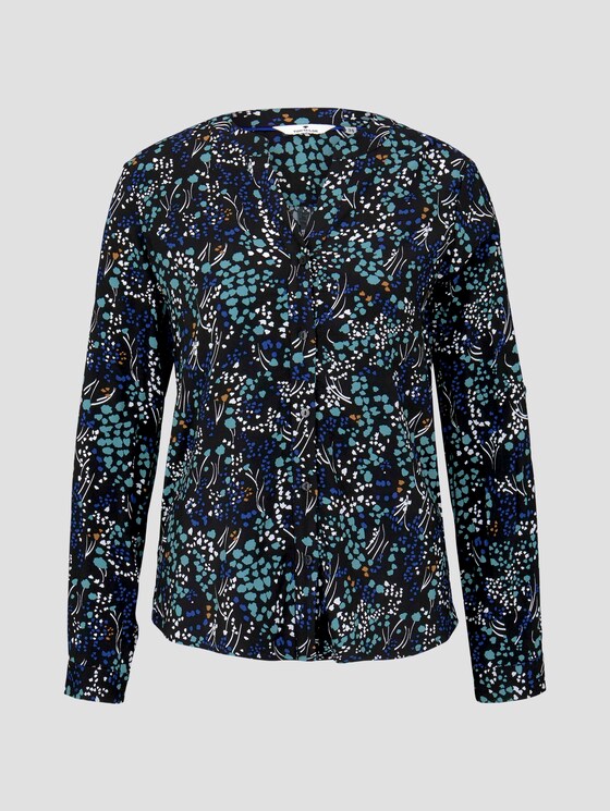 Gemusterte Henley Bluse - Frauen - black floral design Gemusterte Henley Bluse - Frauen - black floral design - 7 - TOM TAILOR