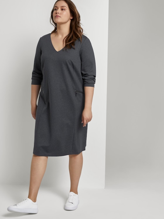 Curvy - Jerseykleid im Hahnentrittmuster - Frauen - grey houndtooth check Curvy - Jerseykleid im Hahnentrittmuster - Frauen - grey houndtooth check - 5 - My True Me