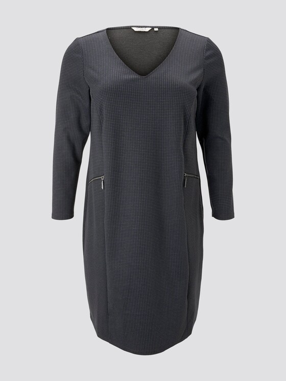 Curvy - Jerseykleid im Hahnentrittmuster - Frauen - grey houndtooth check Curvy - Jerseykleid im Hahnentrittmuster - Frauen - grey houndtooth check - 7 - My True Me