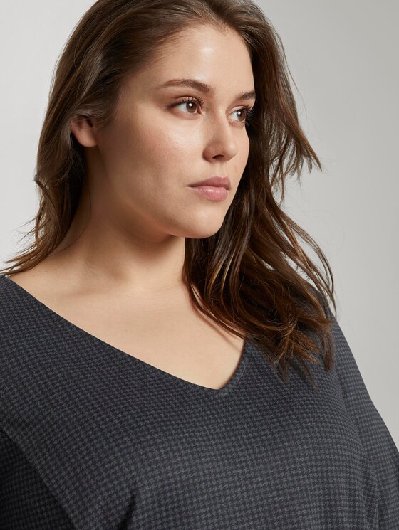 Curvy - Jerseykleid im Hahnentrittmuster - Frauen - grey houndtooth check Curvy - Jerseykleid im Hahnentrittmuster - Frauen - grey houndtooth check - 9 - My True Me