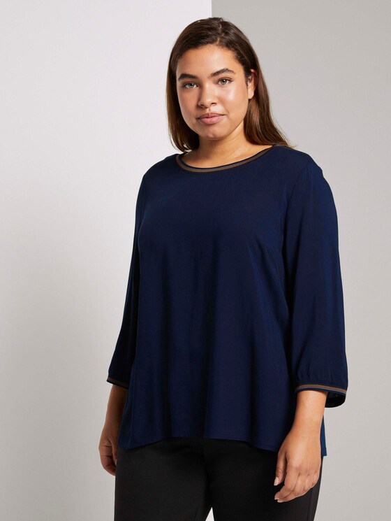 3/4-Arm Shirt im Materialmix - Frauen - Sky Captain Blue 3/4-Arm Shirt im Materialmix - Frauen - Sky Captain Blue - 1 - My True Me