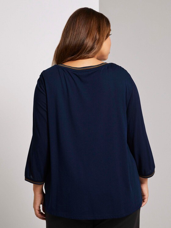 3/4-Arm Shirt im Materialmix - Frauen - Sky Captain Blue 3/4-Arm Shirt im Materialmix - Frauen - Sky Captain Blue - 2 - My True Me