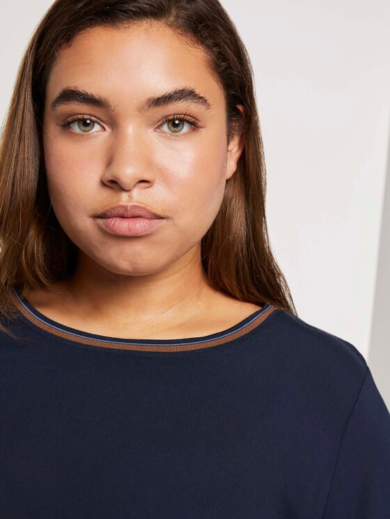 3/4-Arm Shirt im Materialmix - Frauen - Sky Captain Blue 3/4-Arm Shirt im Materialmix - Frauen - Sky Captain Blue - 9 - My True Me