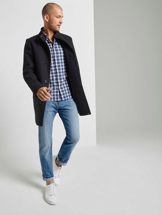 Klassisches Karohemd - Männer - navy offwhite space yarn check Klassisches Karohemd - Männer - navy offwhite space yarn check - 3 - TOM TAILOR