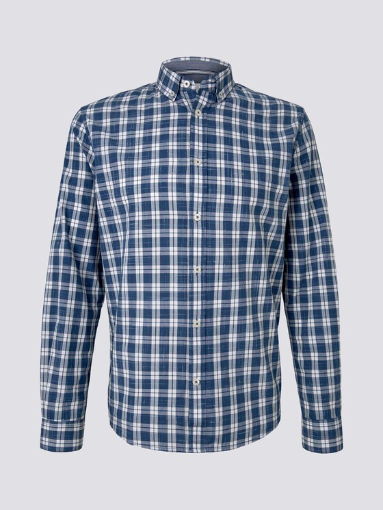 Klassisches Karohemd - Männer - navy offwhite space yarn check Klassisches Karohemd - Männer - navy offwhite space yarn check - 7 - TOM TAILOR