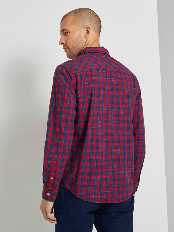 Klassisches Karohemd - Männer - red navy space yarn check Klassisches Karohemd - Männer - red navy space yarn check - 2 - TOM TAILOR