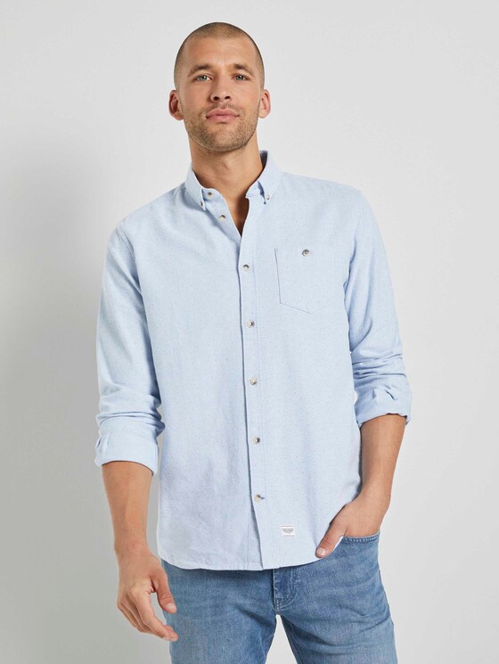 Fein gemustertes Hemd - Männer - light blue scattered design Fein gemustertes Hemd - Männer - light blue scattered design - 1 - TOM TAILOR