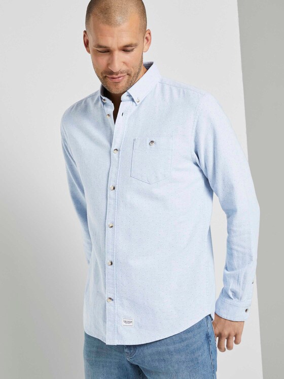 Fein gemustertes Hemd - Männer - light blue scattered design Fein gemustertes Hemd - Männer - light blue scattered design - 5 - TOM TAILOR