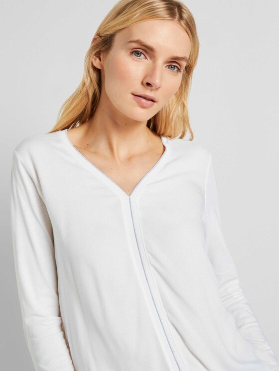 Langarmshirt im Materialmix - Frauen - Whisper White Langarmshirt im Materialmix - Frauen - Whisper White - 9 - TOM TAILOR