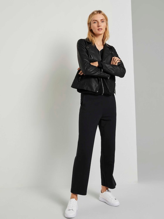 Langarmshirt im Materialmix - Frauen - Deep Black Langarmshirt im Materialmix - Frauen - Deep Black - 3 - TOM TAILOR