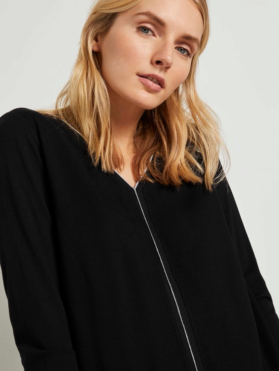 Langarmshirt im Materialmix - Frauen - Deep Black Langarmshirt im Materialmix - Frauen - Deep Black - 9 - TOM TAILOR