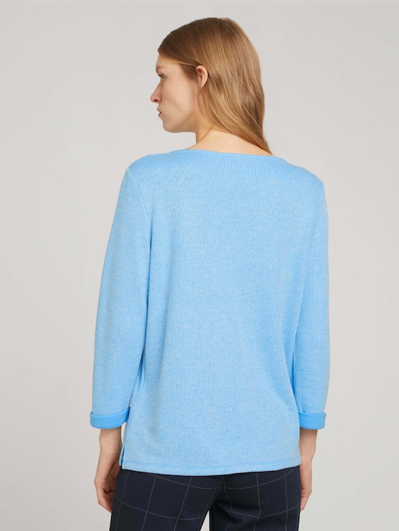 Sweatshirt mit melierter Innenseite - Frauen - soft cloud blue melange Sweatshirt mit melierter Innenseite - Frauen - soft cloud blue melange - 2 - TOM TAILOR