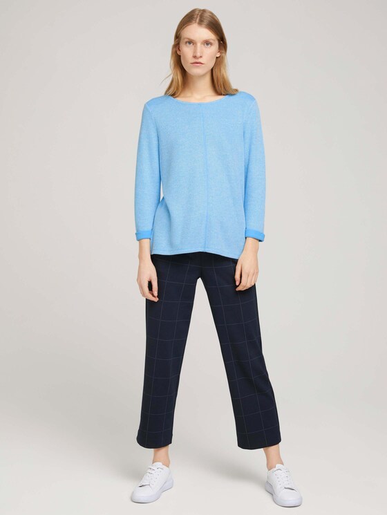 Sweatshirt mit melierter Innenseite - Frauen - soft cloud blue melange Sweatshirt mit melierter Innenseite - Frauen - soft cloud blue melange - 3 - TOM TAILOR