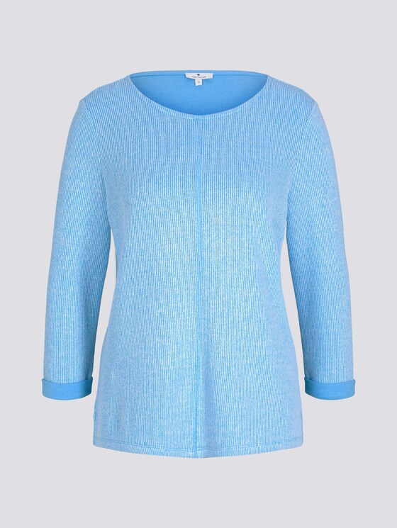 Sweatshirt mit melierter Innenseite - Frauen - soft cloud blue melange Sweatshirt mit melierter Innenseite - Frauen - soft cloud blue melange - 7 - TOM TAILOR