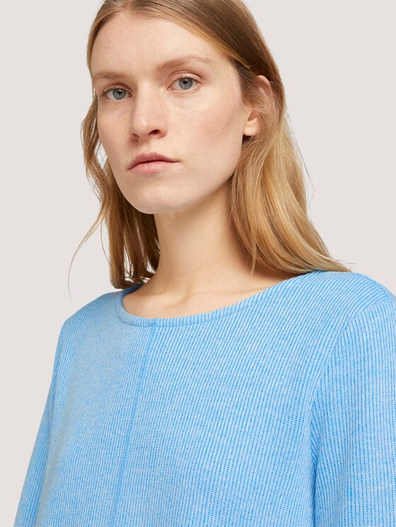 Sweatshirt mit melierter Innenseite - Frauen - soft cloud blue melange Sweatshirt mit melierter Innenseite - Frauen - soft cloud blue melange - 9 - TOM TAILOR