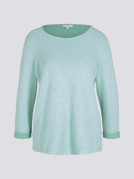 Sweatshirt met gemêleerde binnenkant - Vrouwen - soft leaf green melange Sweatshirt met gemêleerde binnenkant - Vrouwen - soft leaf green melange - 7 - TOM TAILOR