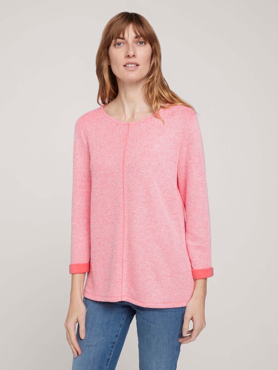 Sweatshirt mit melierter Innenseite - Frauen - strong peach melange Sweatshirt mit melierter Innenseite - Frauen - strong peach melange - 1 - TOM TAILOR