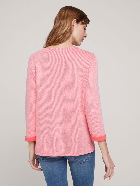 Sweatshirt mit melierter Innenseite - Frauen - strong peach melange Sweatshirt mit melierter Innenseite - Frauen - strong peach melange - 2 - TOM TAILOR